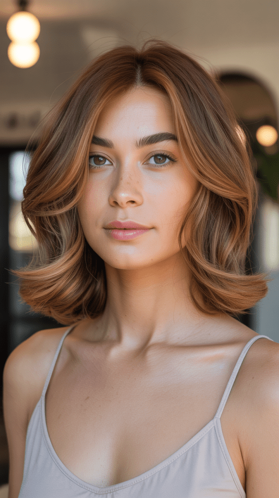 Curved Long Bob with Face-Framing Layers
