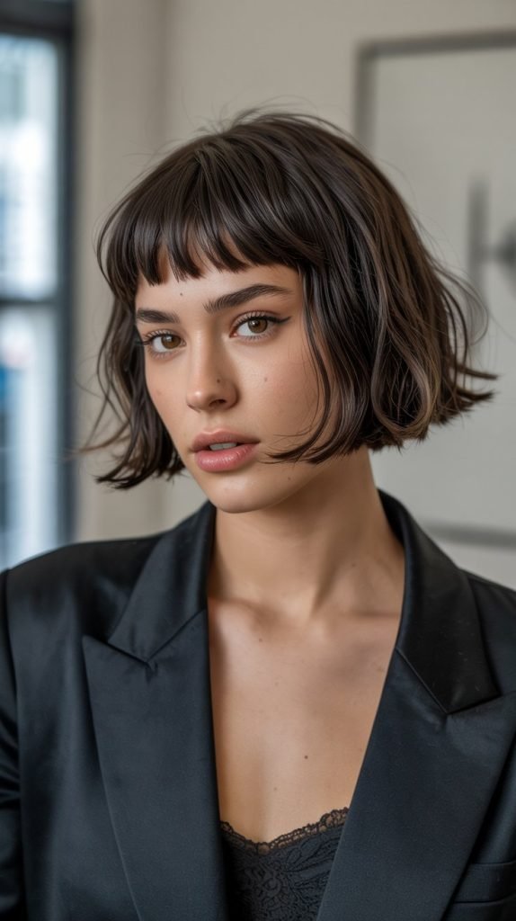 17. French Bob with Baby Bangs