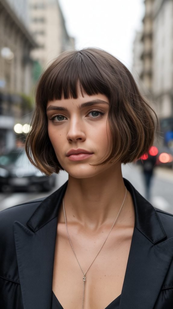 13. French Bob with Blunt Bangs