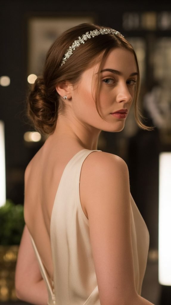 13. French Twist with Jeweled Headband