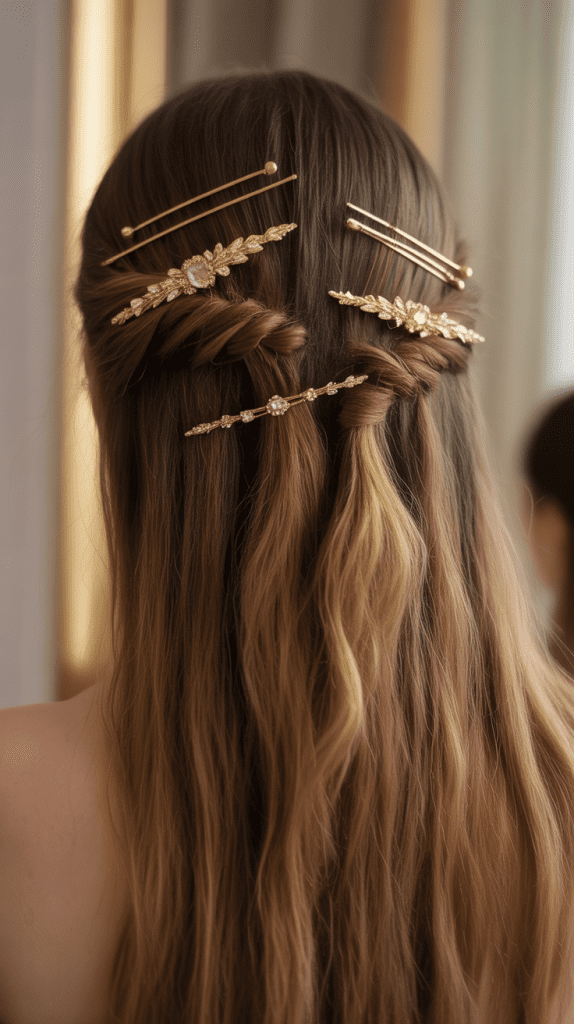 Half Up with Decorative Pins