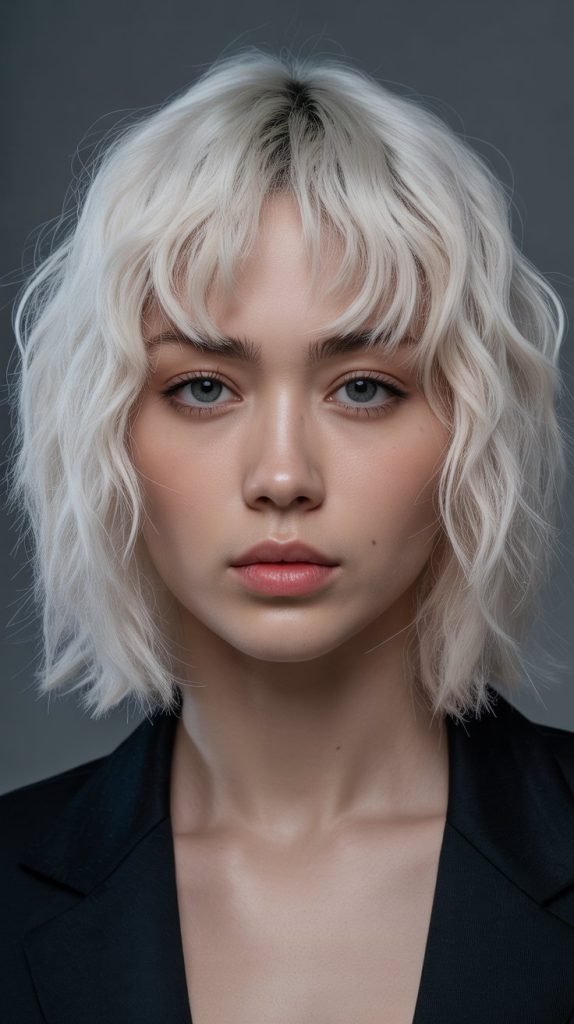 11. Blunt Long Bob with Micro Bangs
