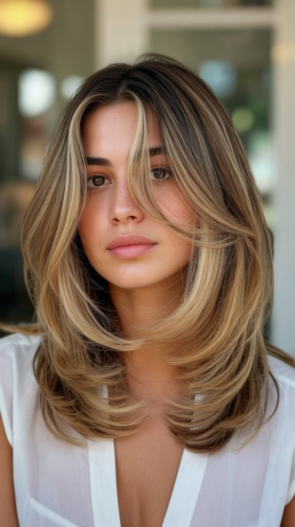 Inverted Bob with Curtain Bangs and Face-Framing Layers