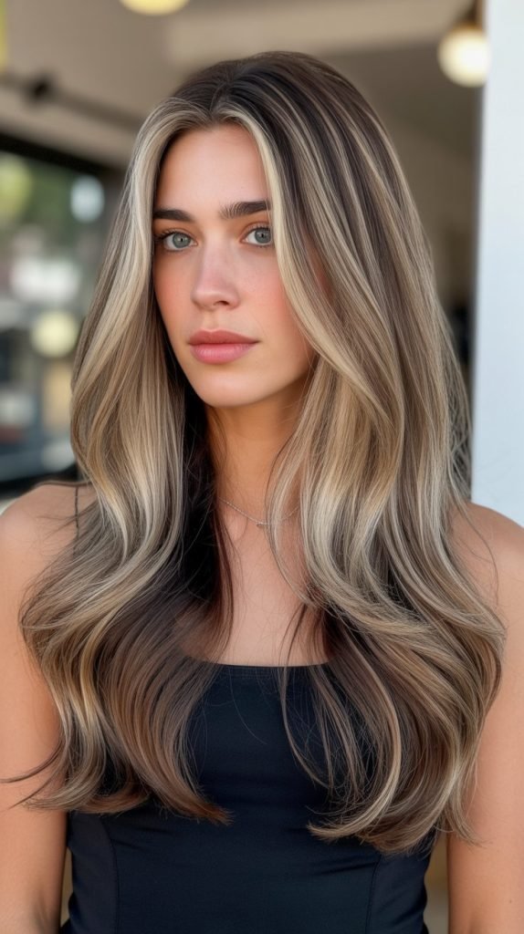 Ash Blonde with Chocolate Lowlights