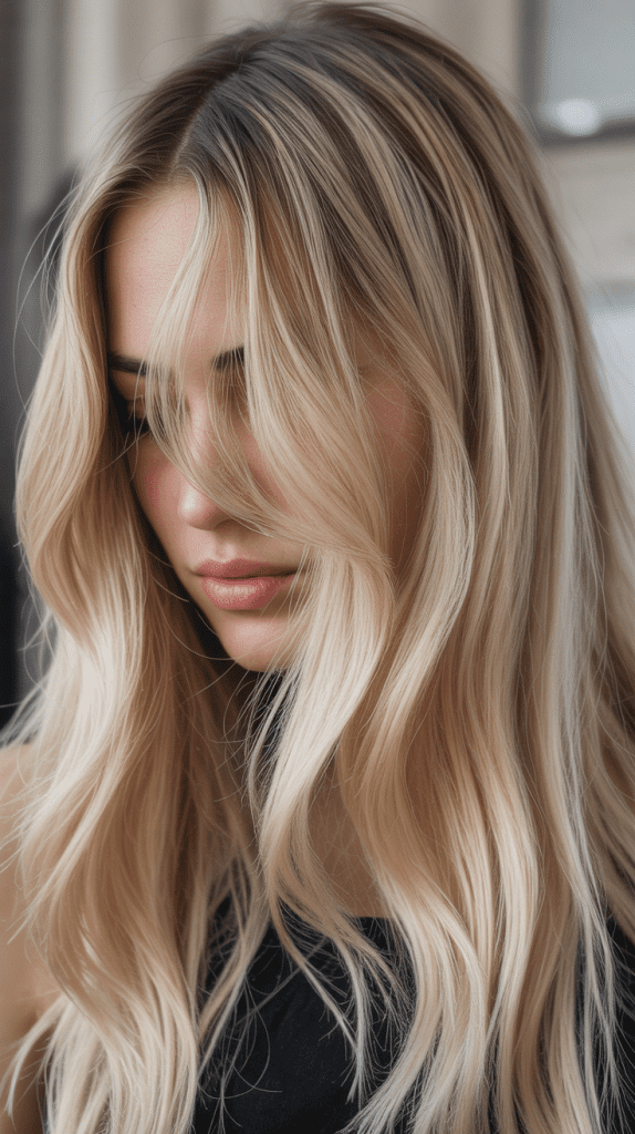 Bright Blonde Root Smudge Highlights