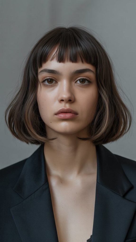 14. Long Bob with Micro Bangs