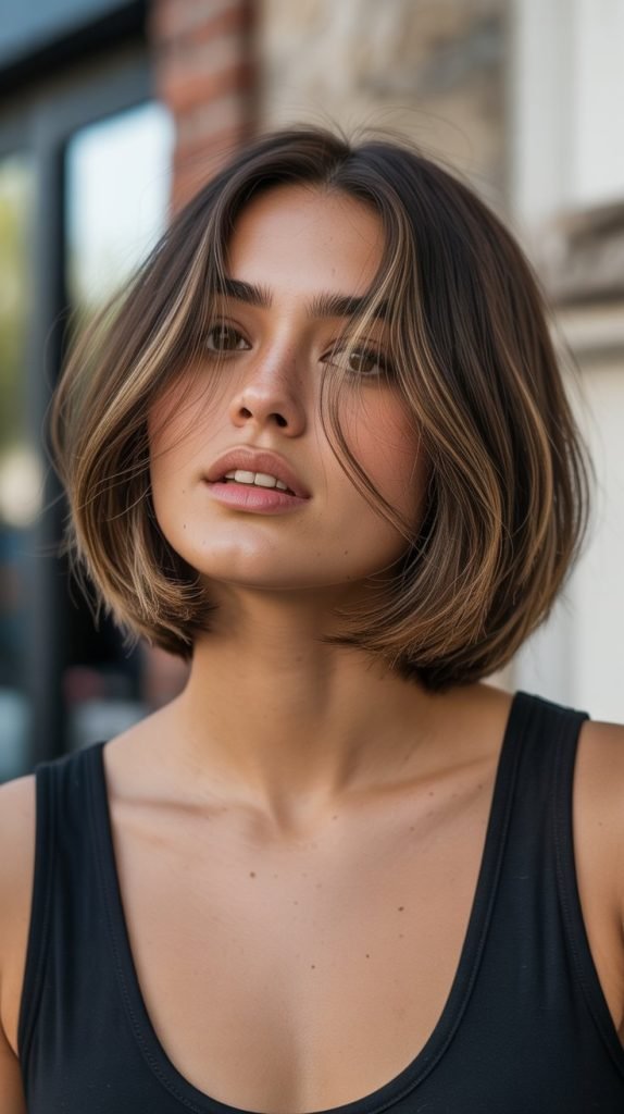 14. Long Bob with Face-Framing Layers