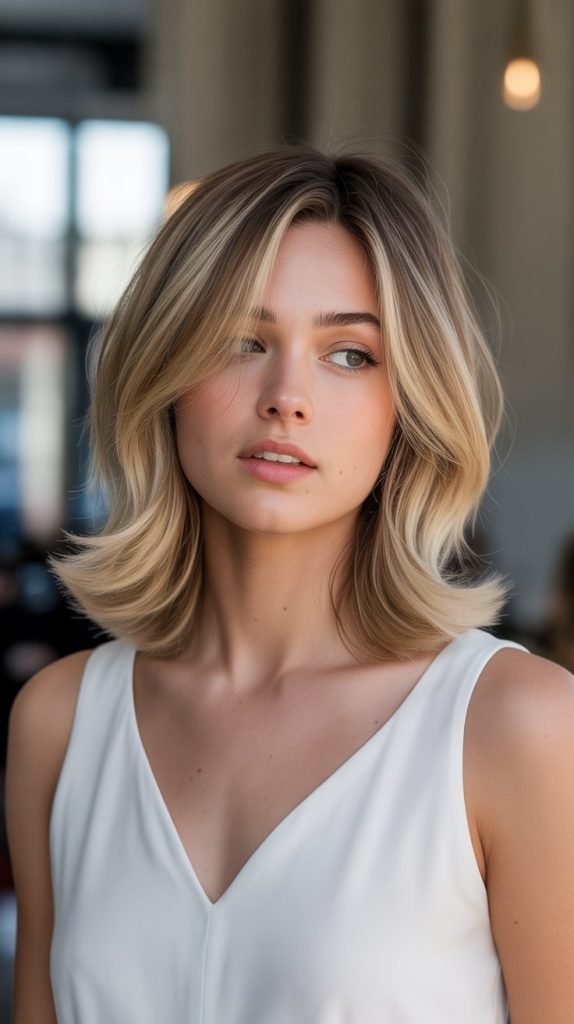 27. Long Bob with Feathered Ends