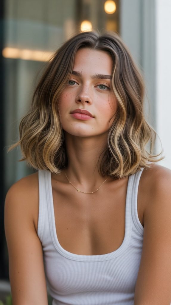 22. Long Bob with Undone Waves