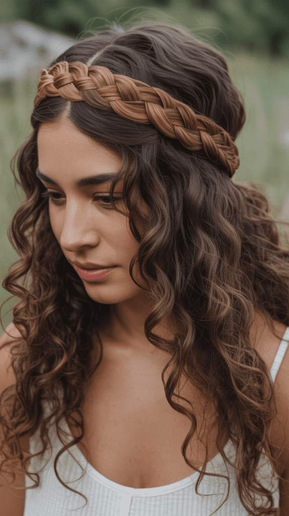 The Braided Headband with Loose Curls