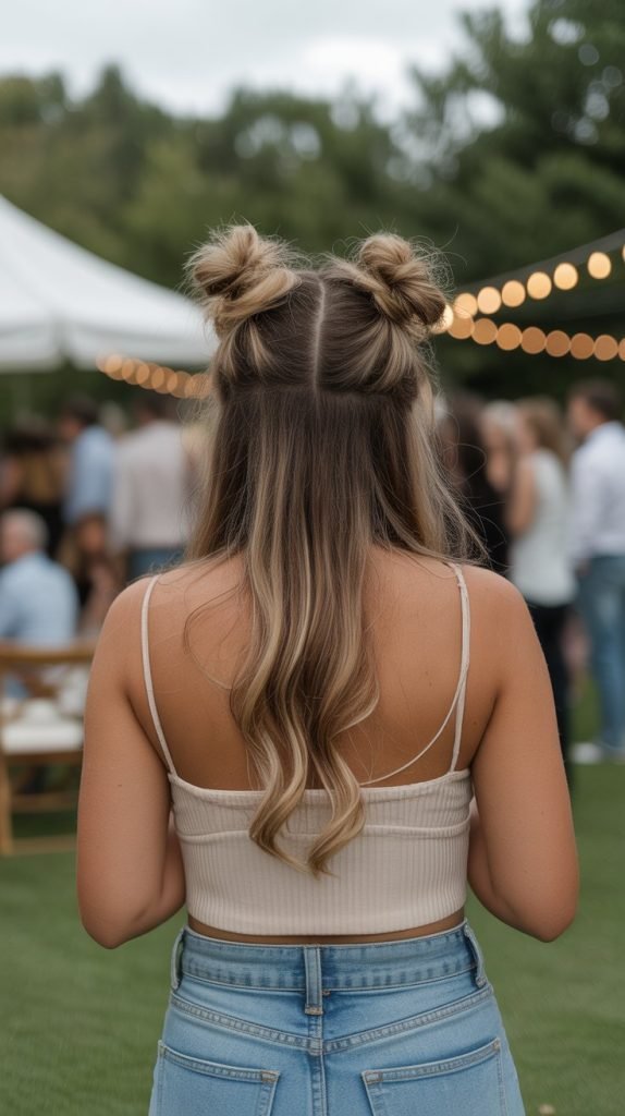 30. Half-Up Space Buns