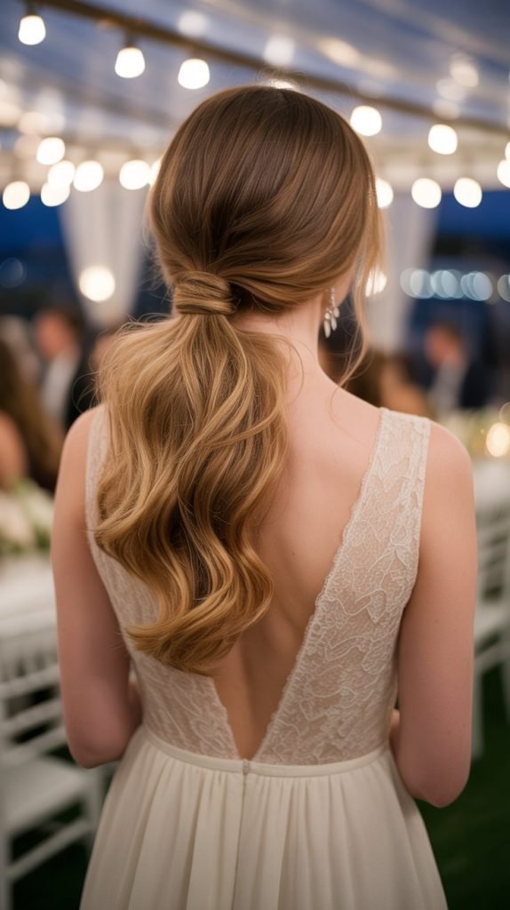 19. Romantic Low Ponytail with Volume