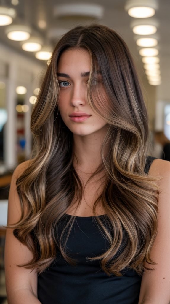 6. Rich Chocolate Bronde with Golden Undertones