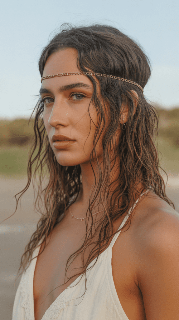 20. Loose Waves with Chain Headband