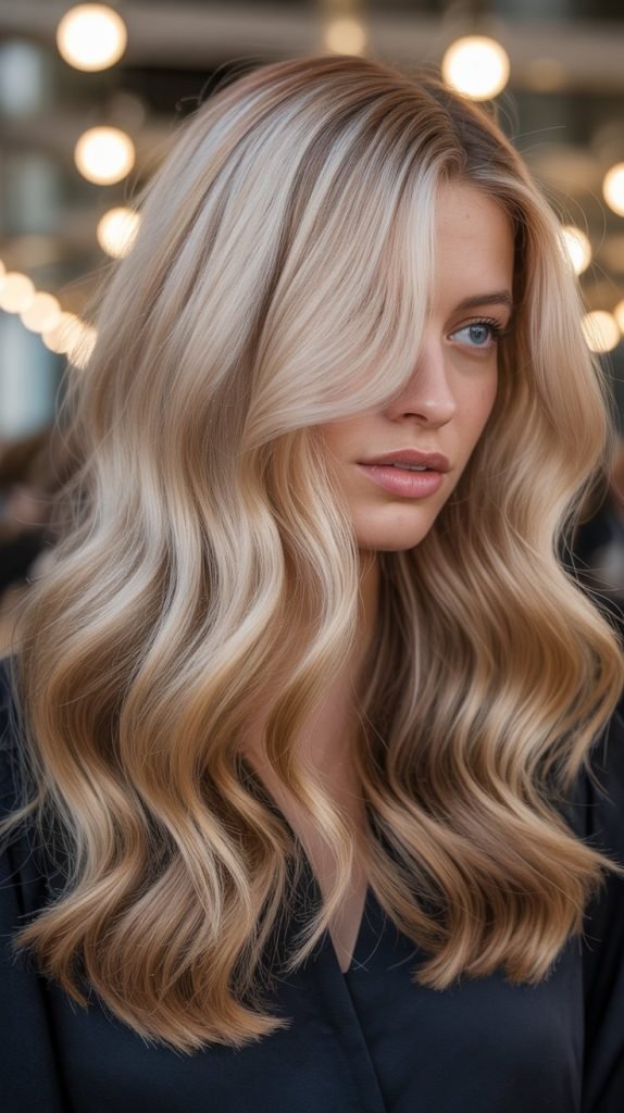 Champagne Gold Blonde with Bronze Lowlights