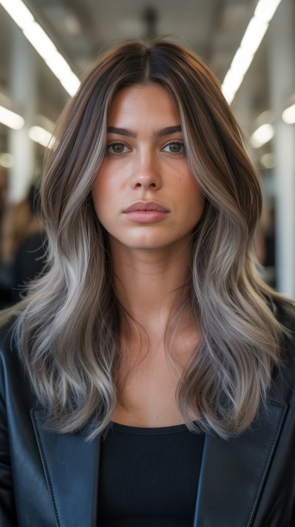 25. Icy Brown Balayage