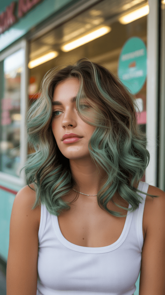 Mint Chocolate Chip with Teal Swirls