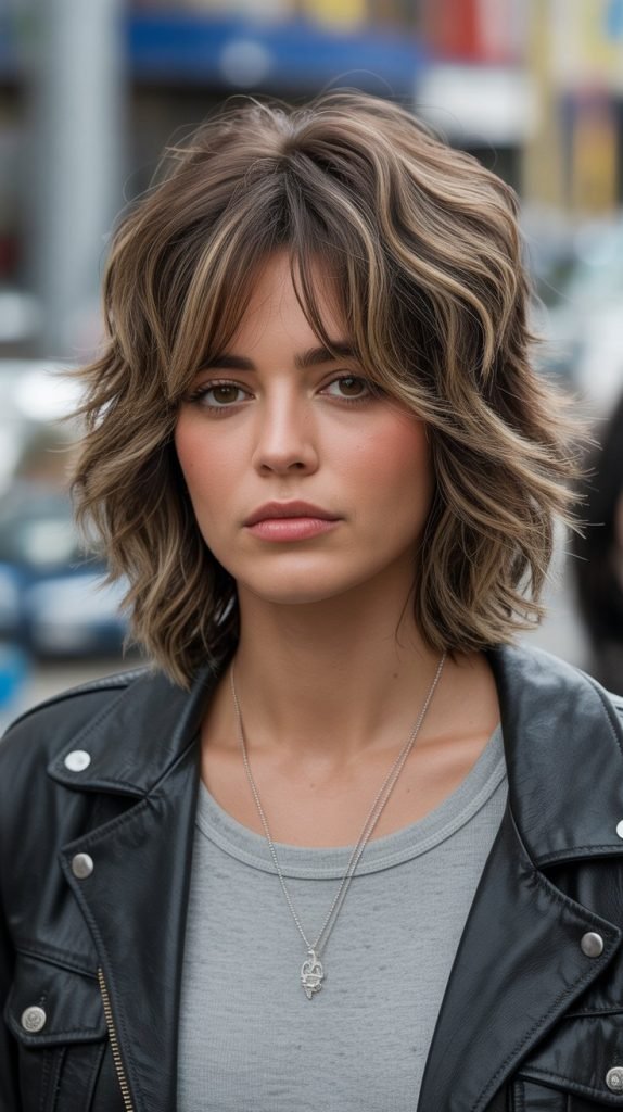 9. Shaggy Long Bob with Feathered Curtain Bangs