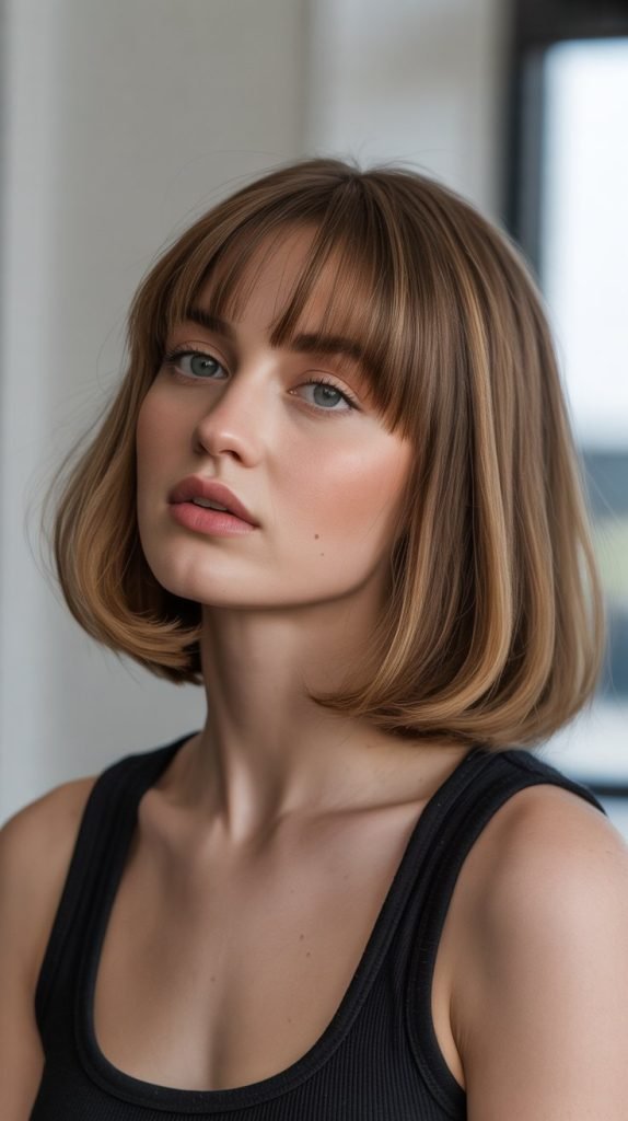 25. Long Bob with Curtain Bangs for Fine Hair