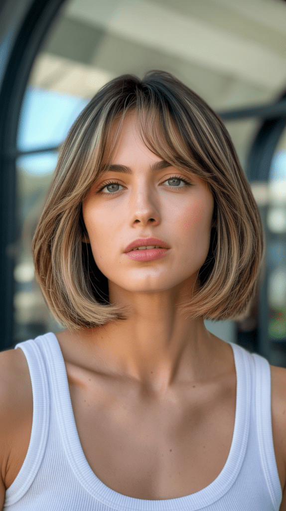  Long Bob with Curtain Bangs for Fine Hair