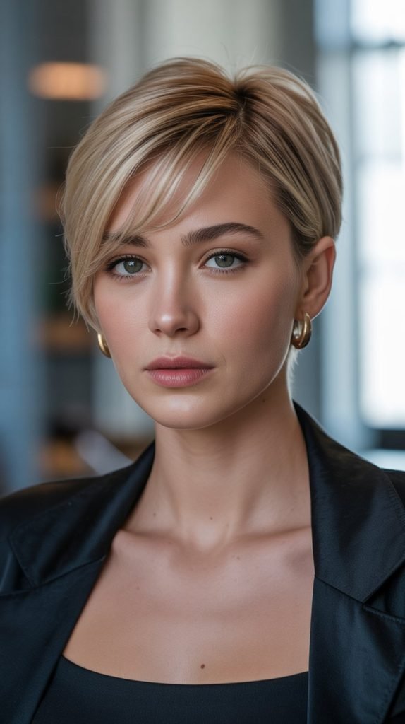 The Pixie Cut with Side-Swept Bangs