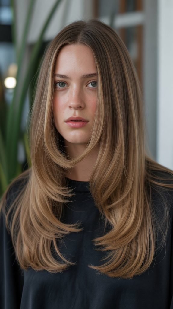 21. Long Hair with V-Shaped Layers