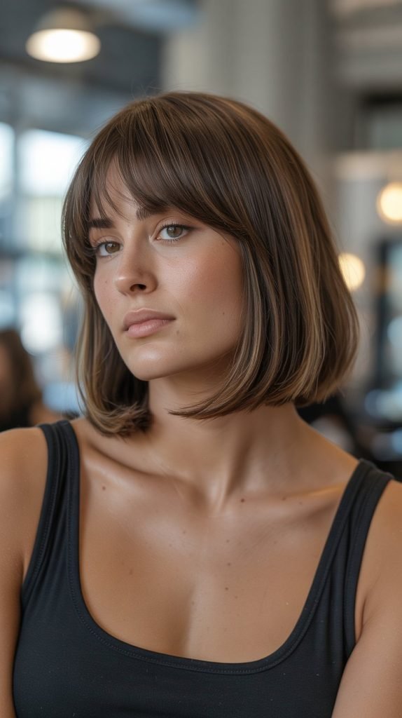 27. Long Bob with Face-Framing Bangs