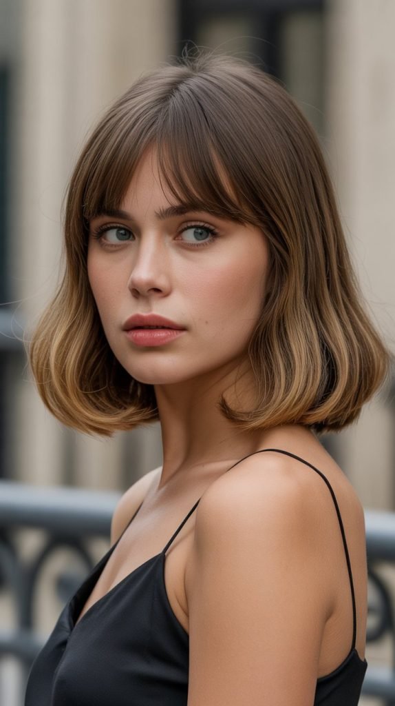 23. Long Bob with Bardot Bangs