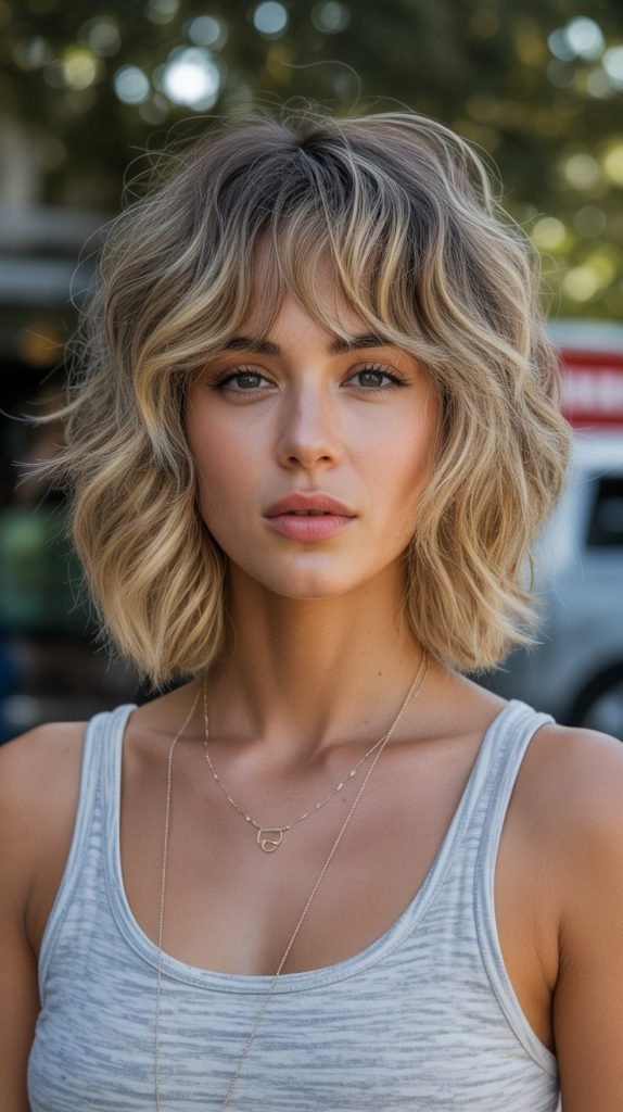 Shaggy Inverted Bob with Curtain Bangs