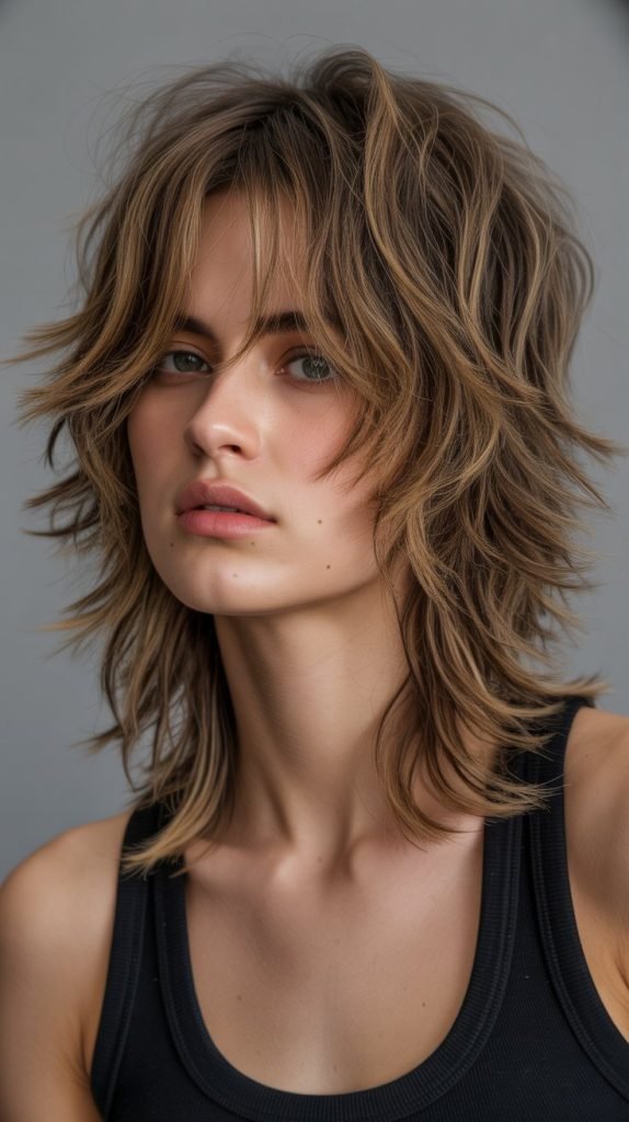 Shaggy Long Bob with Textured Curtain Bangs
