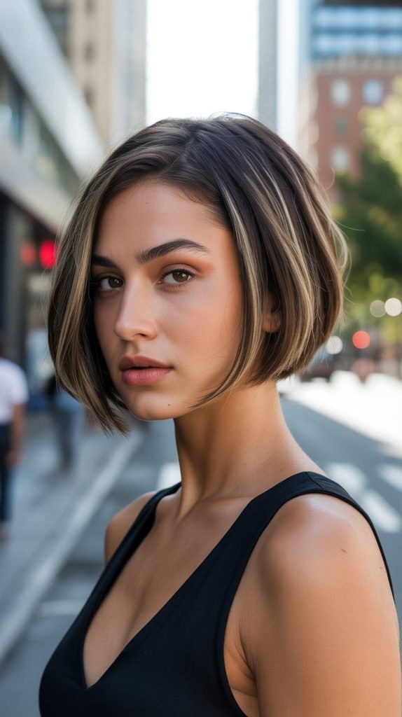 Ash Brown Lowlights for Cool-Toned Sophistication