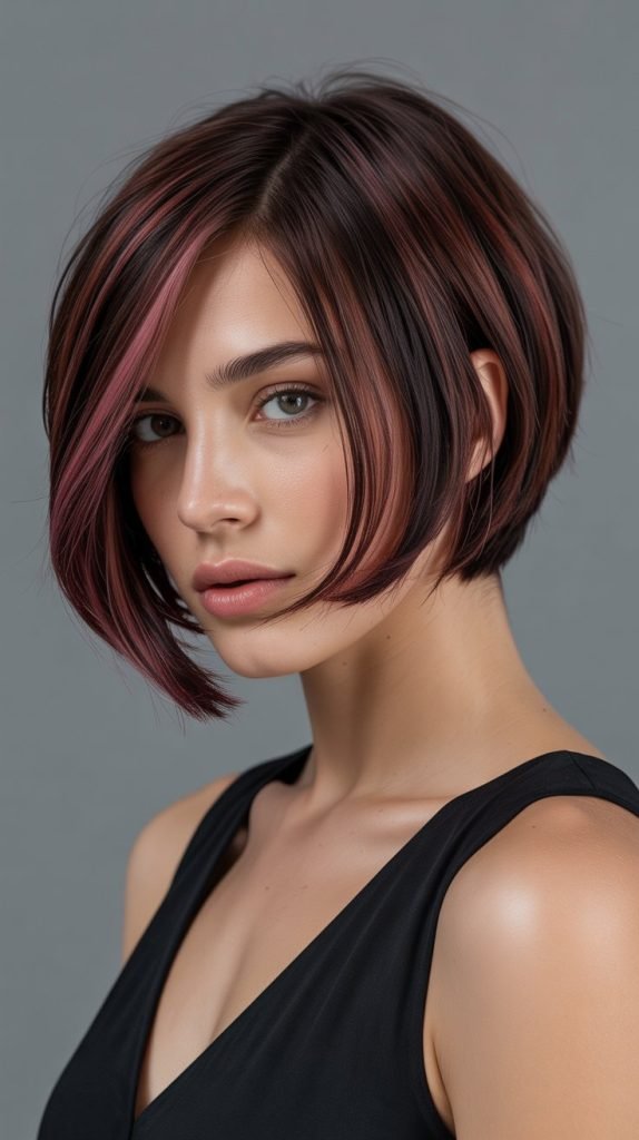 Plum Brown Lowlights for Purple Sophistication