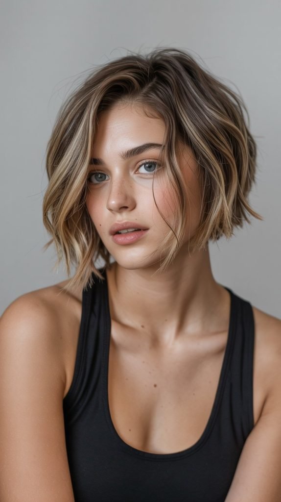 13. Bronde Balayage on Short Hair