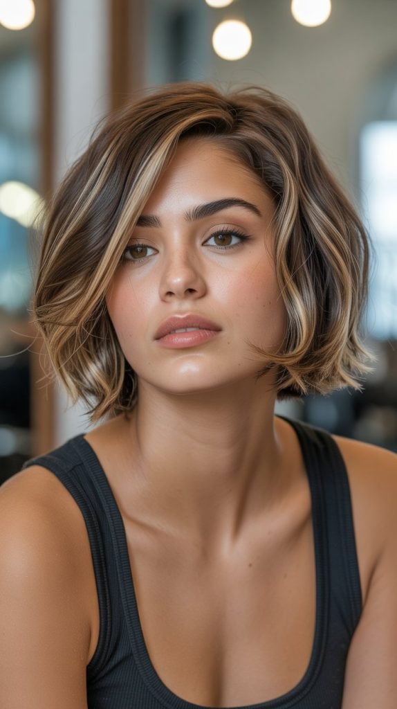 13. Caramel and Blonde Mixed Highlights