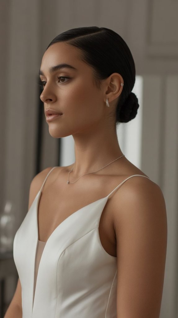 . Sleek Low Bun for Short Hair