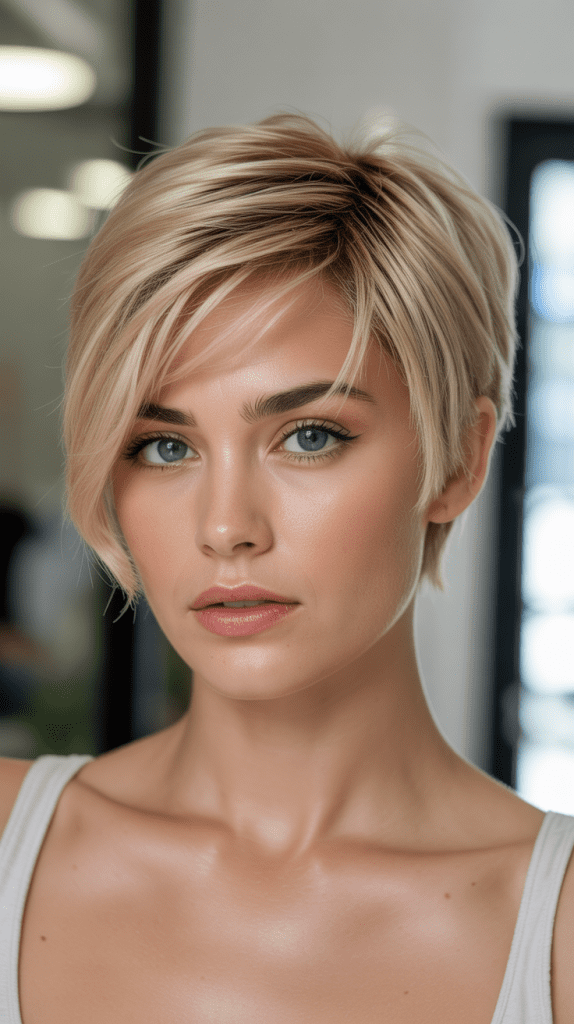 Bright Blonde Highlights on Short Hair