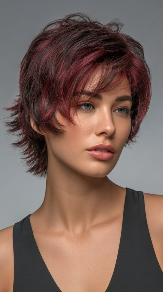 Burgundy-Infused Lowlights for Bold Statements