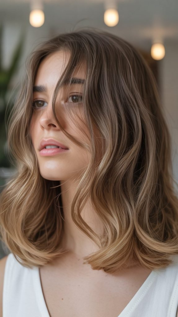 Subtle Caramel Ribbons for Light Brown Hair