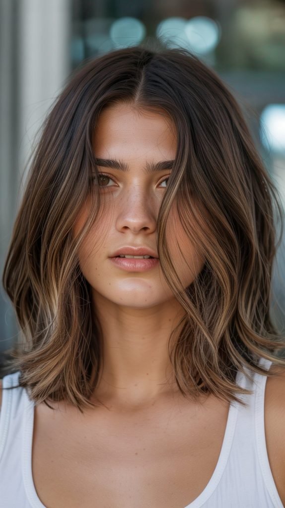 5. Face-Framing Espresso Balayage