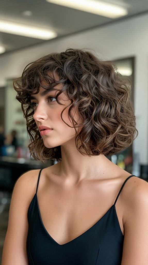 1. Classic Shoulder-Length Bob with Soft Curtain Bangs