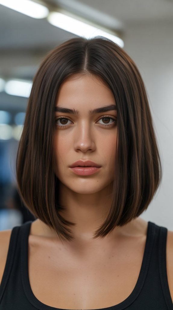 22. Sleek Center-Parted Long Bob