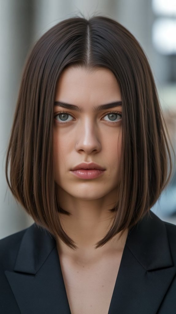 8. Sleek Center-Parted Long Bob