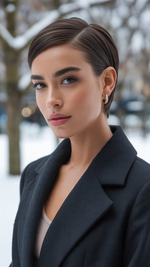 . Sleek Pixie with Side Part