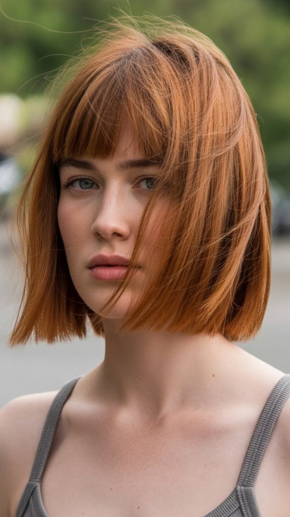 Shaggy Long Bob with Choppy Curtain Bangs