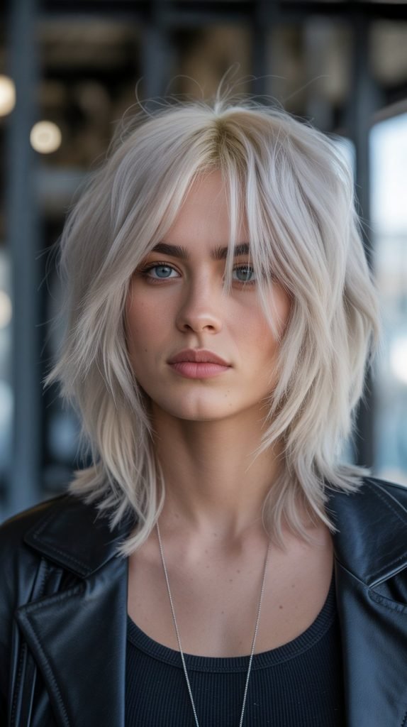 Disconnected Long Bob with Choppy Curtain Bangs