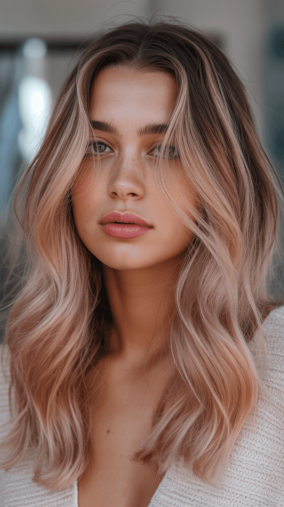 Champagne Rose Blonde Highlights