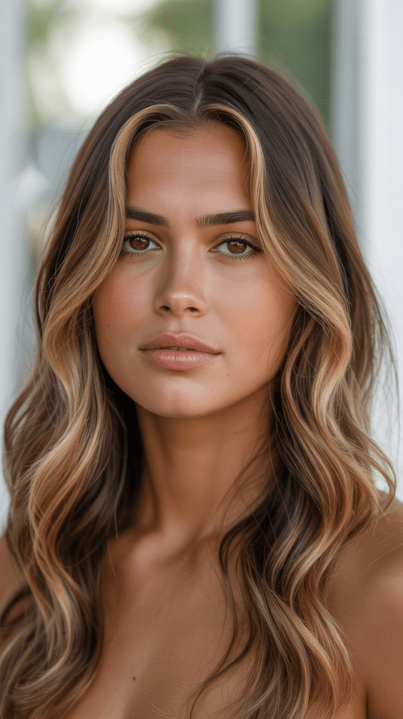 Warm Blonde Halo Highlights