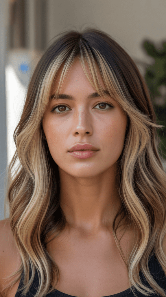 Blonde Curtain Bangs Highlights