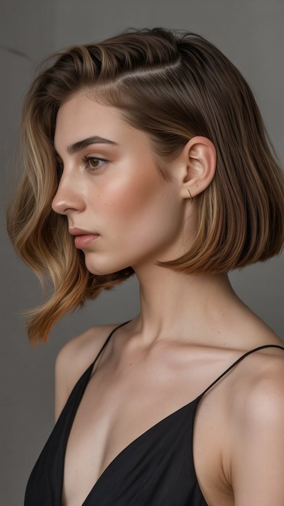 8. Long Bob with Deep Side Part