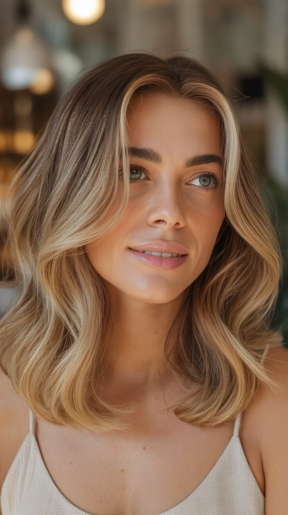  Honey Blonde Long Bob
